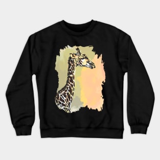 Giraffe Line & Wash Watercolor Painting for Giraffe Fans Crewneck Sweatshirt